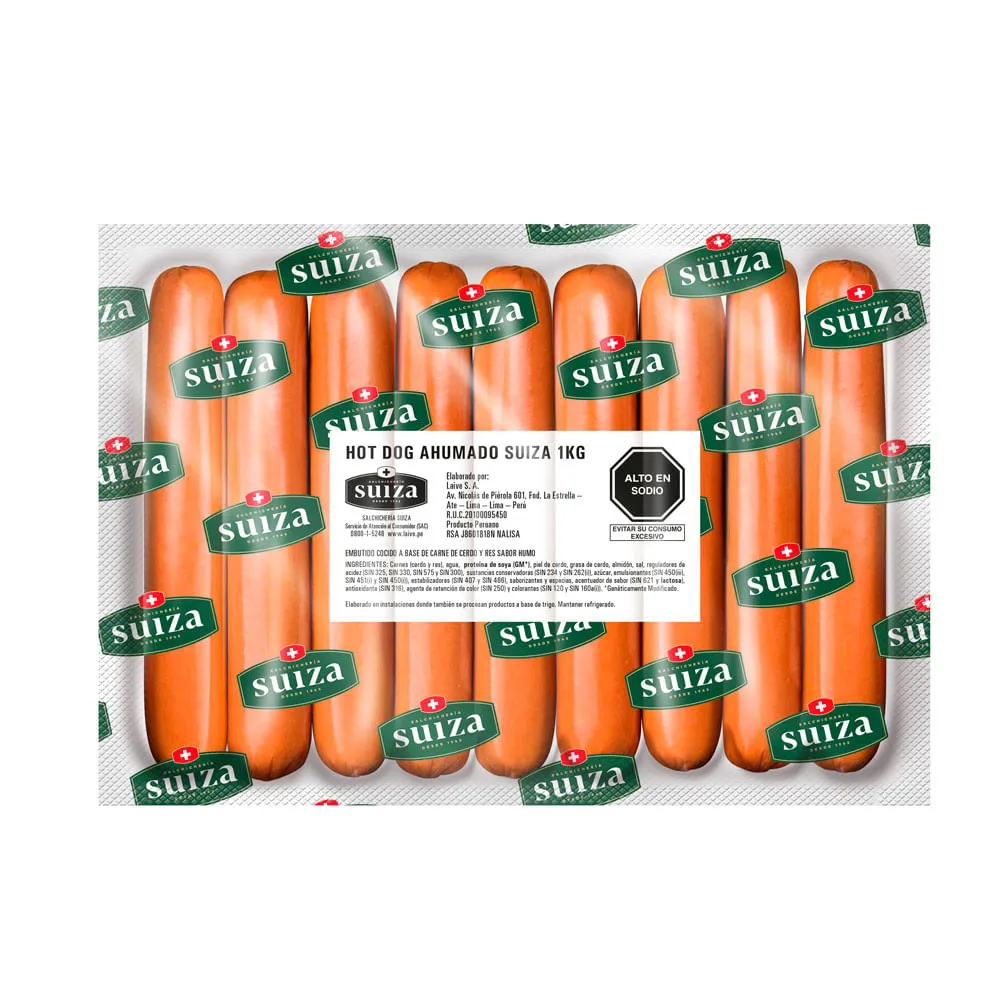 Hot Dog Ahumado Suiza - Paq. 1 kg 