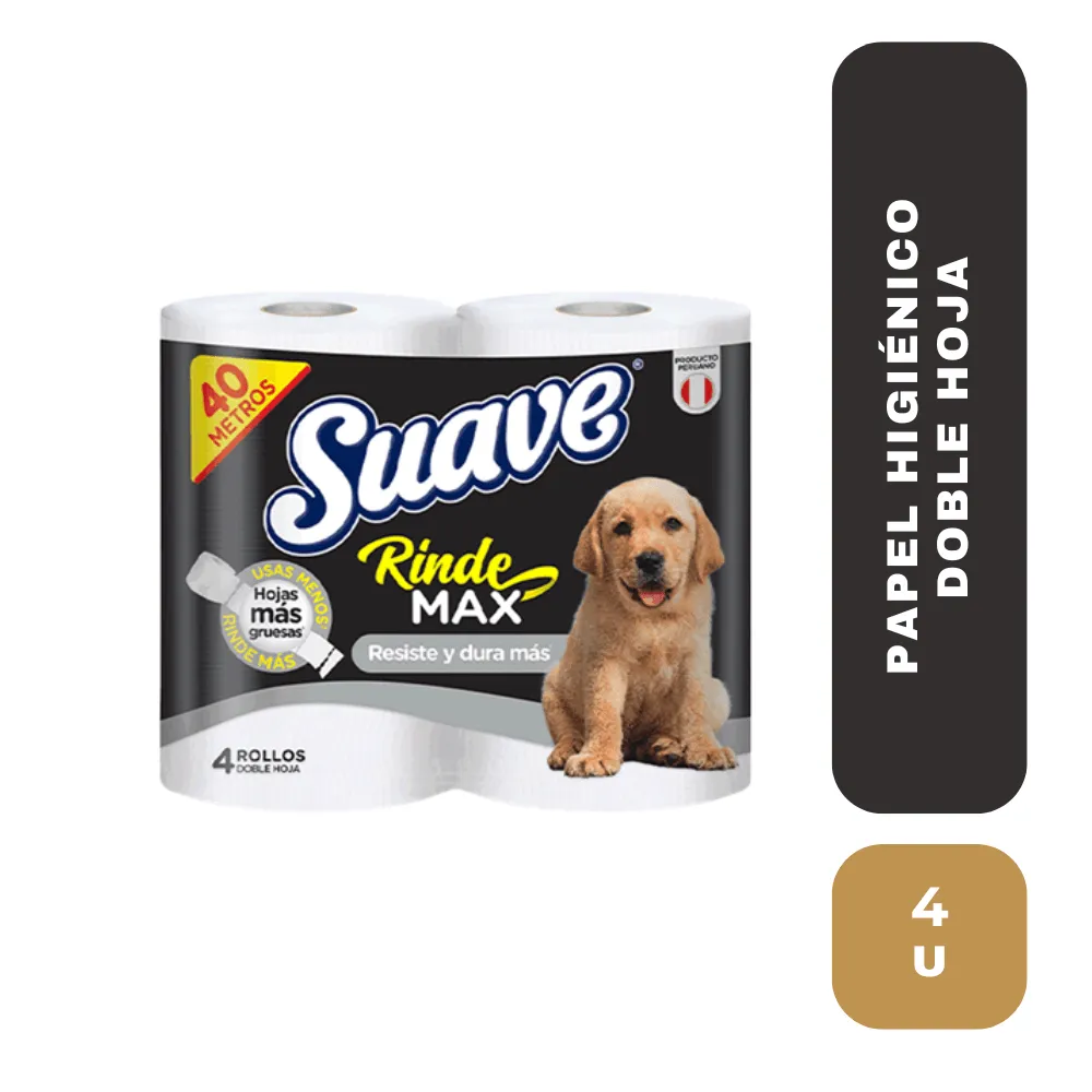 Papel Suave Rinde Max x 4 Unid
