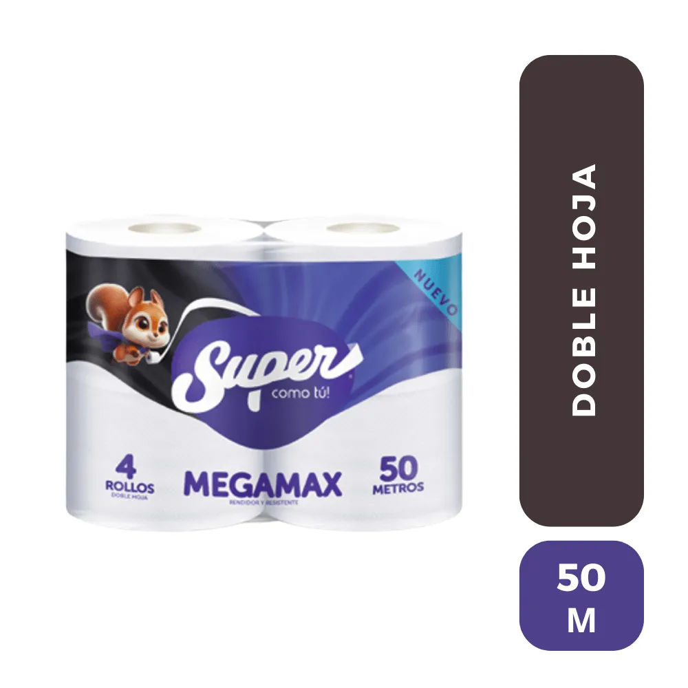 Papel Super Megamax x 4 Unid 