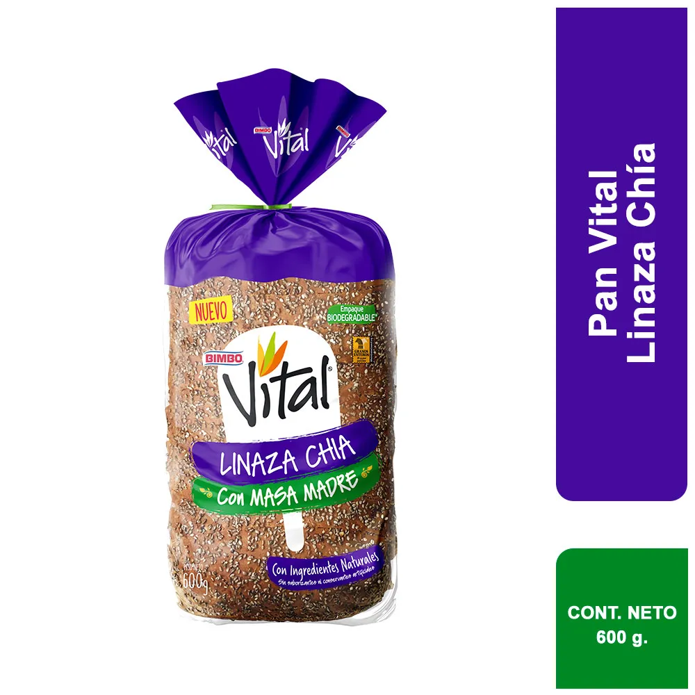 Pan Vital C/N Masa Madre - 600 g (Linaza C.)
