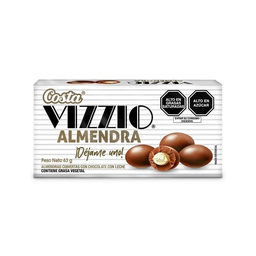 Vizzio Almendras con Cobertura de Chocolate - 63g