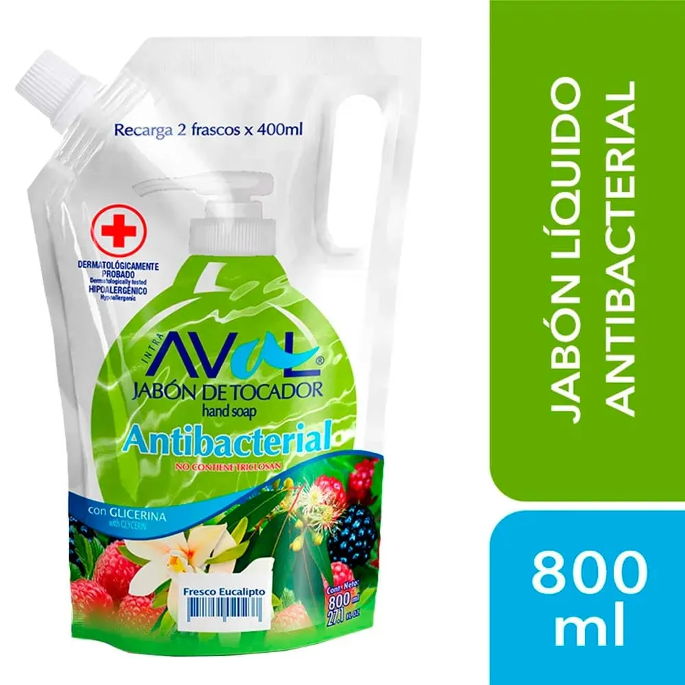 Jabon de Tocador AVAL 800 ml (fresco eucalipto)