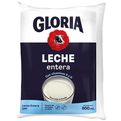 Leche Gloria Entera - Bolsa 800ml
