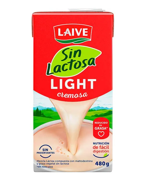 Leche Laive Sin Lactosa Ligth Cremosa Caja - 480 g