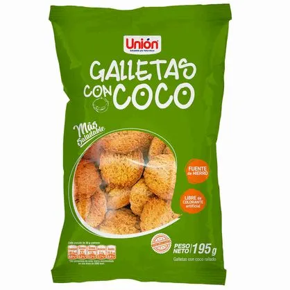 Galletas con Coco UNIÓN Integral Bolsa - 195g