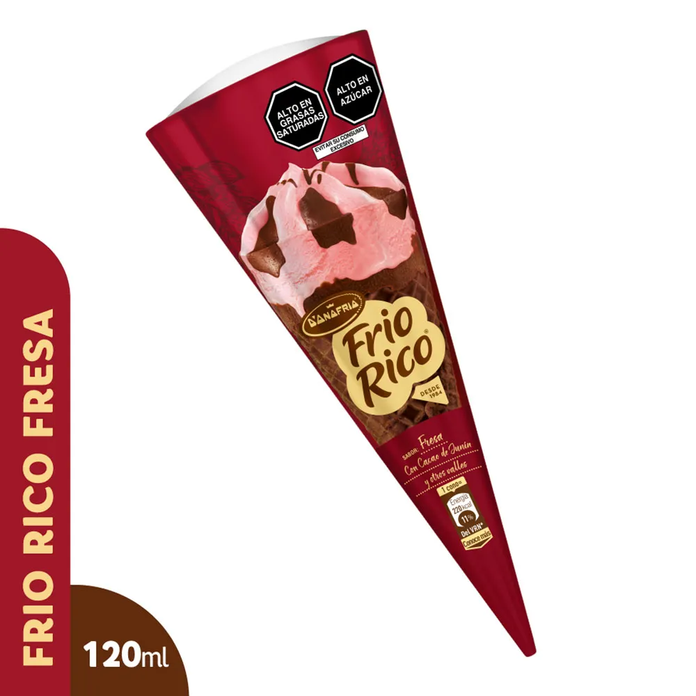 Helado en Cono Frio Rico Fresa - 120ml