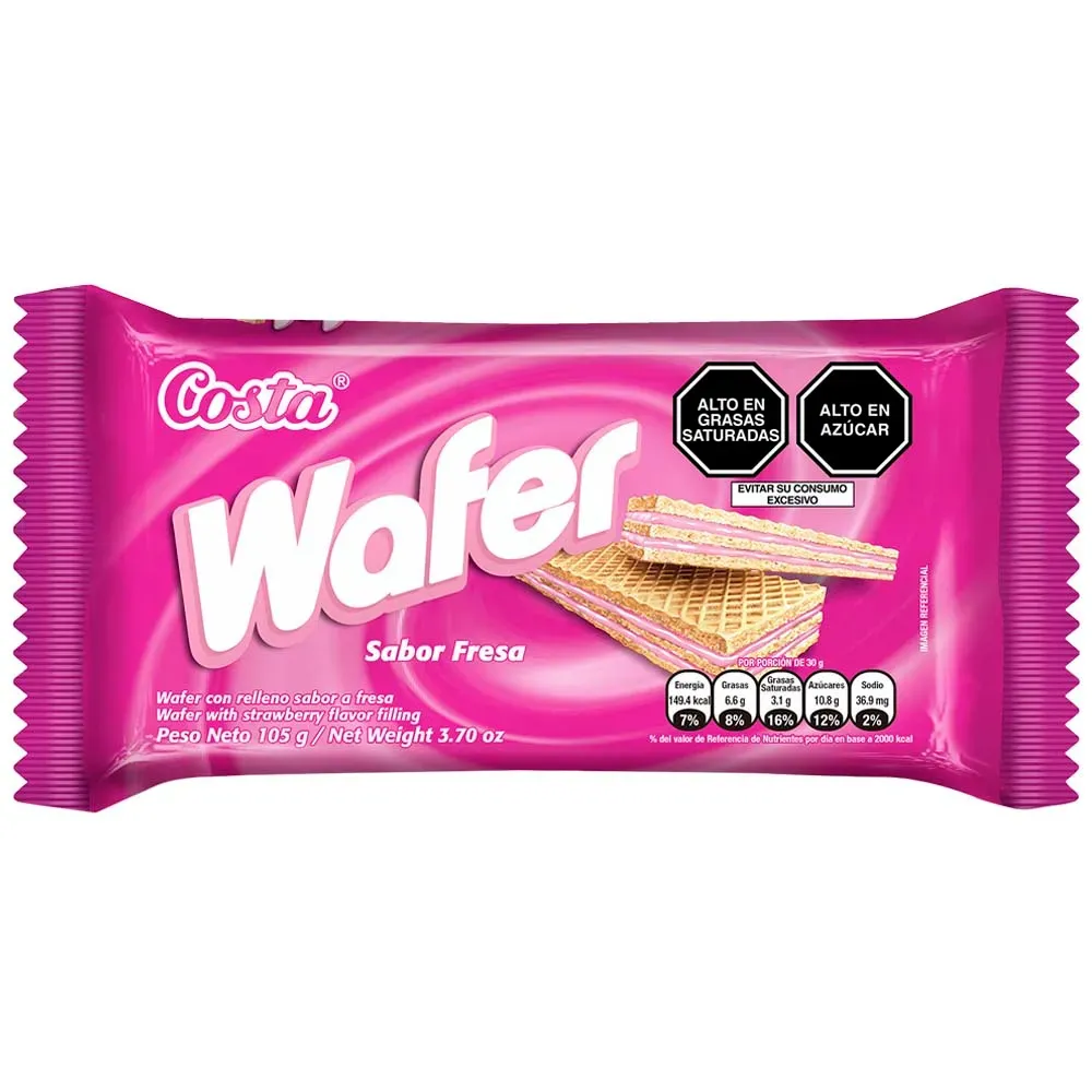 Galletas Wafer Sabor Fresa Costa - 105 g