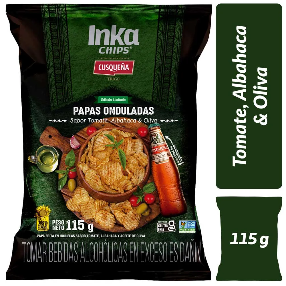 Inka Chips Tomate Albahaca -115 g